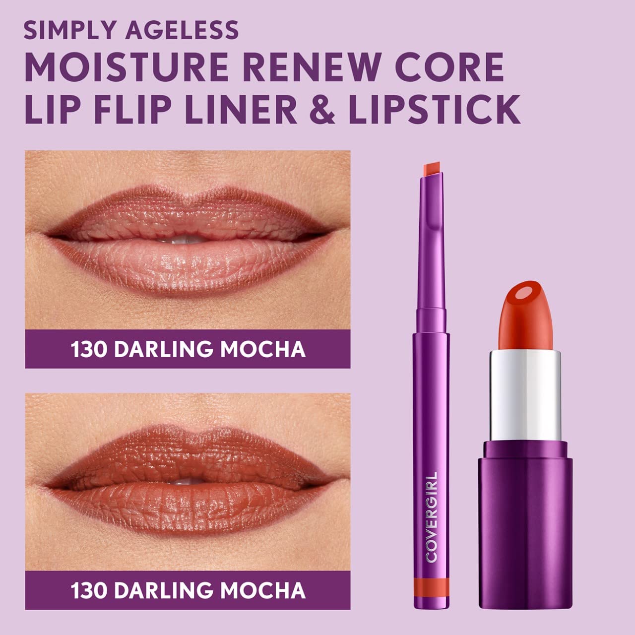 Delineador de labios - CoverGirl Simply Ageless Lip Flip Liner - 130 Darling Mocha