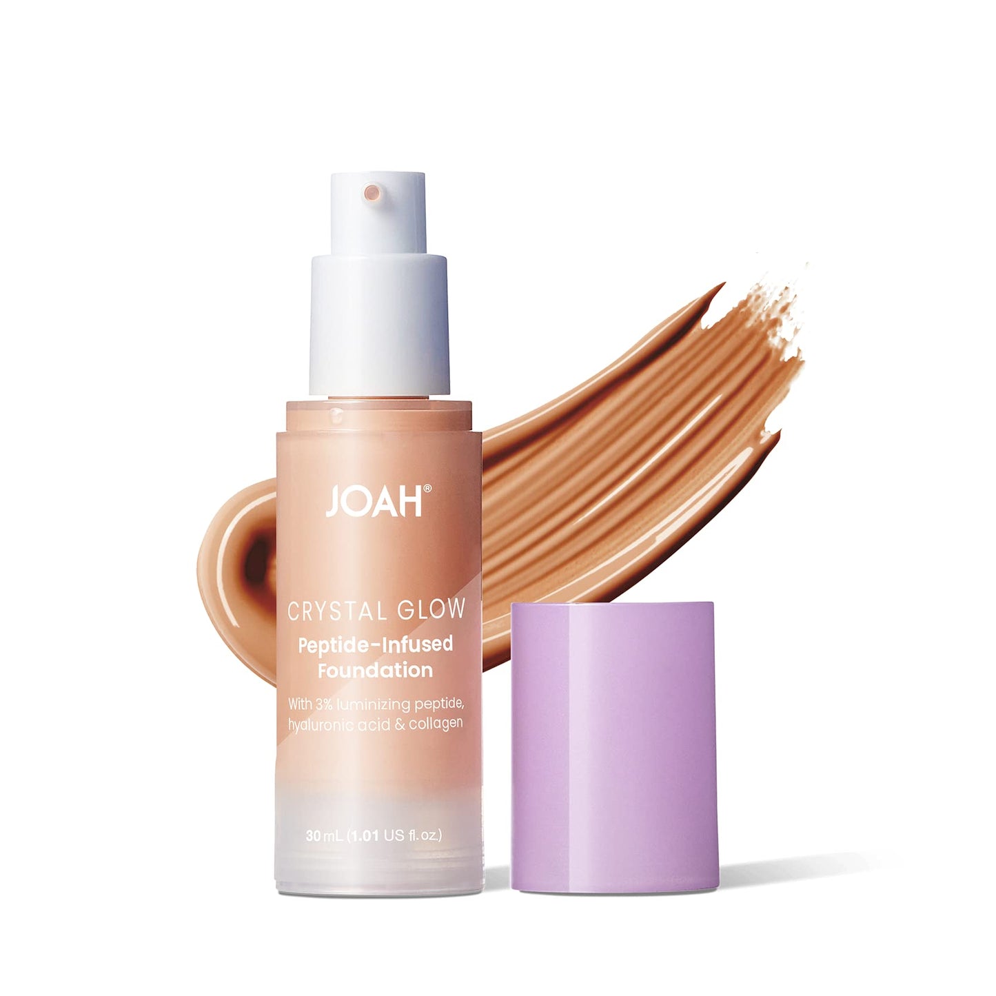 Base - JOAH Crystal Glow Peptide-Infused Foundation - TW050 Tan with warm undertones