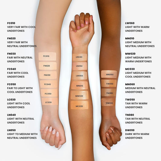 Base - JOAH Crystal Glow Peptide-Infused Foundation - LC030 Ligh with cool understones