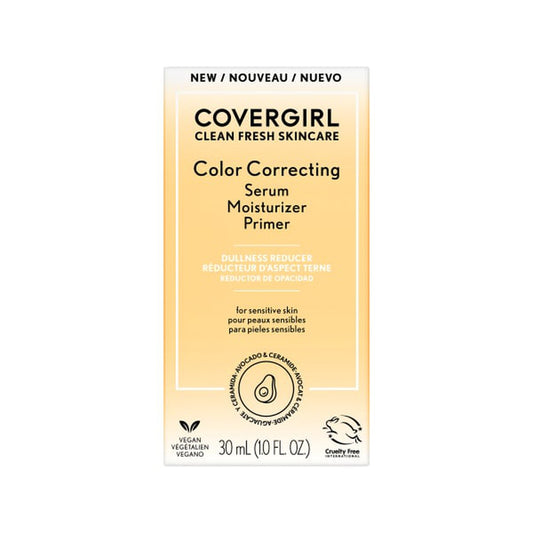 Primer - CoverGirl Clean Fresh Color Correcting Serum Moisturizer Primer - 120 Dullness Reducer for Medium Skin Tones