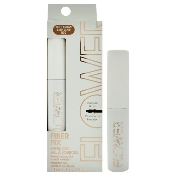 Mascara - Flower Beauty Fiber Fix Brow Gel + Stencils - BG2 Light Brown Brun Clair