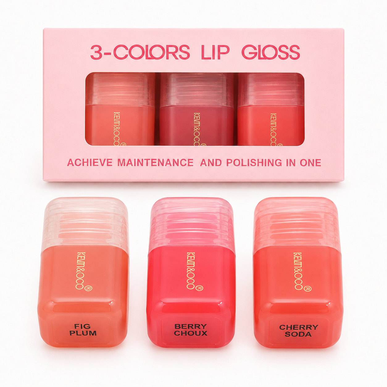 Brillo labial - Lip Gloss Display Set - Fig Plum + Berry Choux + Cherry Soda