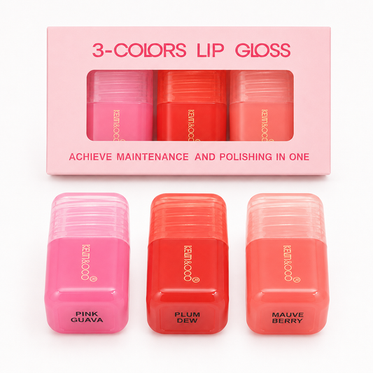 Brillo labial - Lip Gloss Display Set - Pink Guava + Plum Dew + Mauve Berry