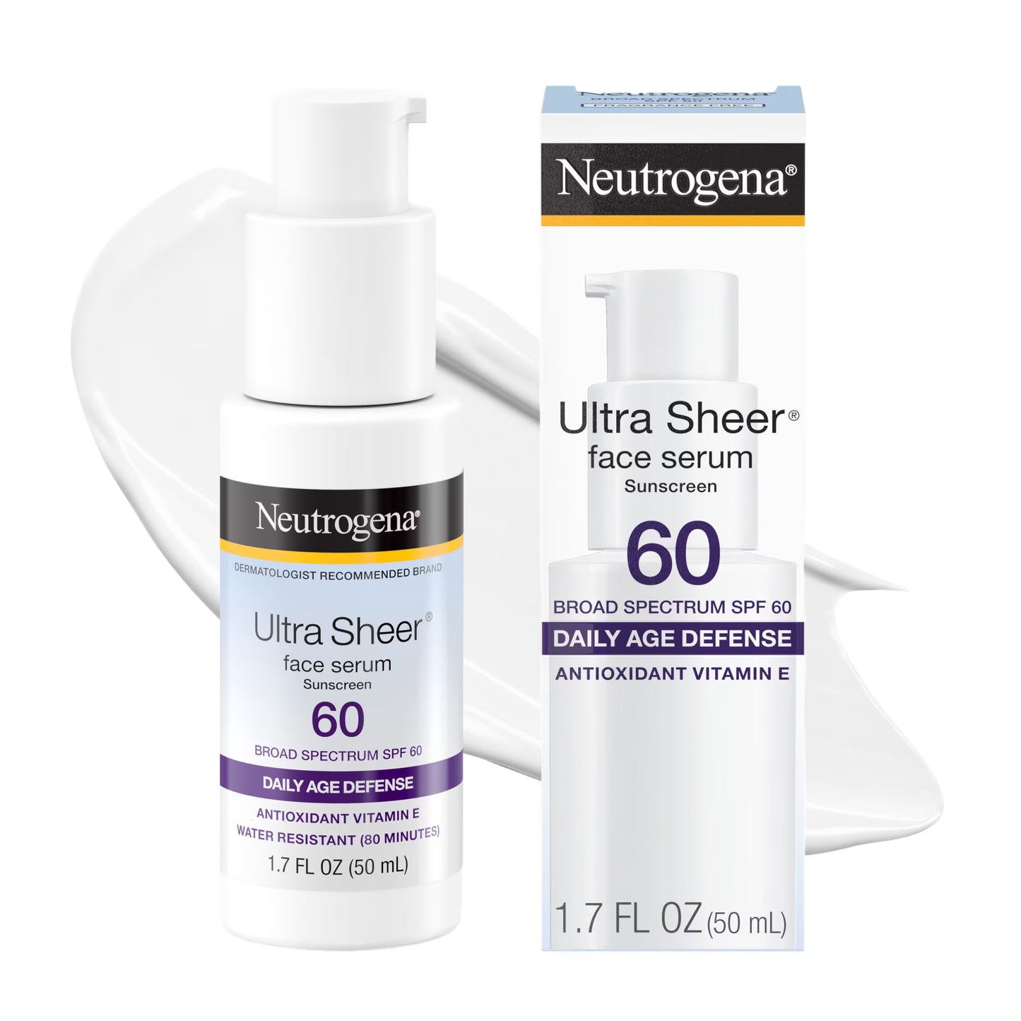 Protector Solar - Neutrogena - Ultra Sheer Sunscreen Serum SPF 60 - 1.7 FL oz (50 mL)
